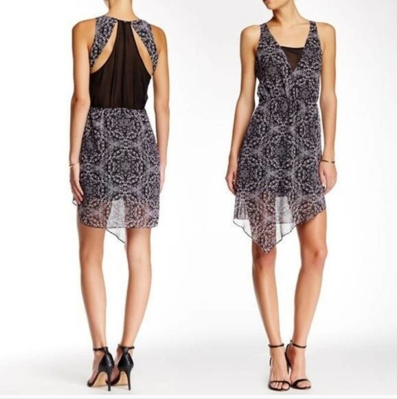 BCBGeneration Gray Medallion Print Sleeveless Open Back Tank Mini Dress | M - Picture 2 of 4